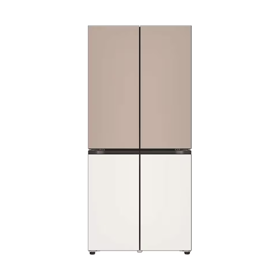 LG 상냉장 냉장고 Fit&Max 504L 클레이브라운 베이지 (글라스) (스탠다드 케어)