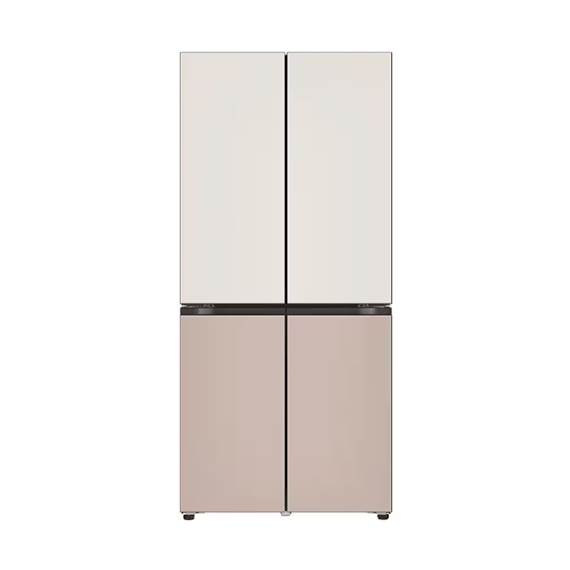 LG 상냉장 냉장고 Fit&Max 504L 토프 아몬드 (글라스) (스탠다드 케어)