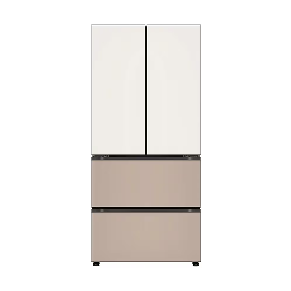 LG 디오스 오브제컬렉션 김치냉장고 AI 김치톡톡 스탠드 Fit & Max 480L 베이지 브라운 (글라스) (스탠다드 케어)